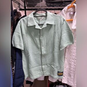 Madhappy Mint Green Knit Button Down Shirt